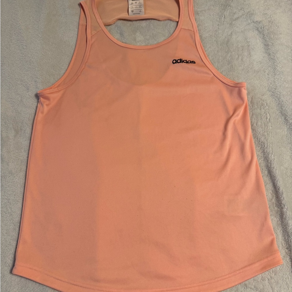 Adidas Orange Cut Out Sleeveless Tank Top